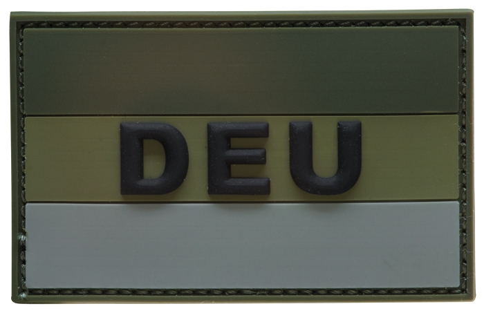 3D Rubber Patch Deutschlandflagge "DEU" Oliv Large